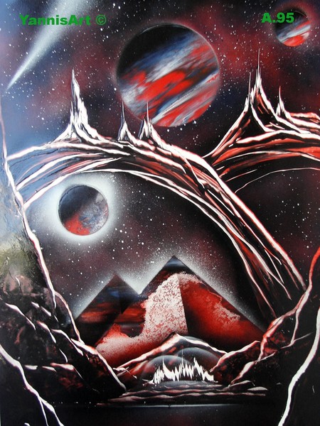 YannisArt SPRAY PAINT PAINTINGS (SPACE ART)