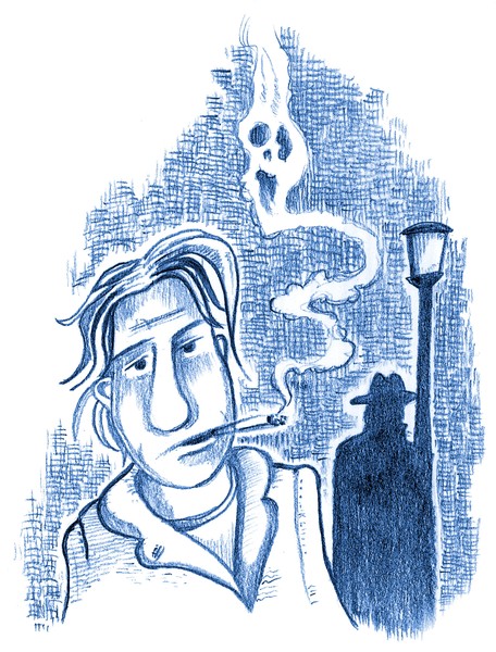 Man with shadow