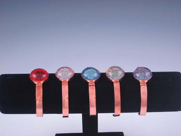 bezel set frit copper cuffs