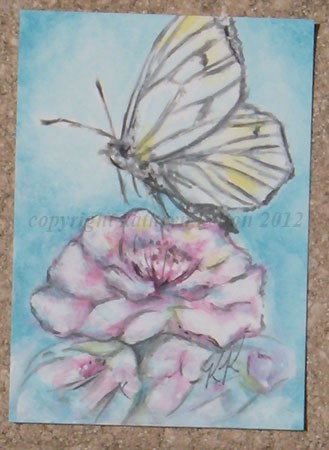 Yellow Butterfly ACEO