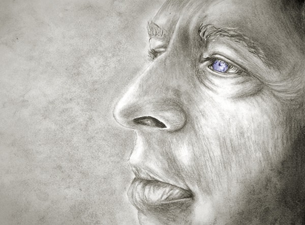 Blue Eyes and Wrinkled Lips