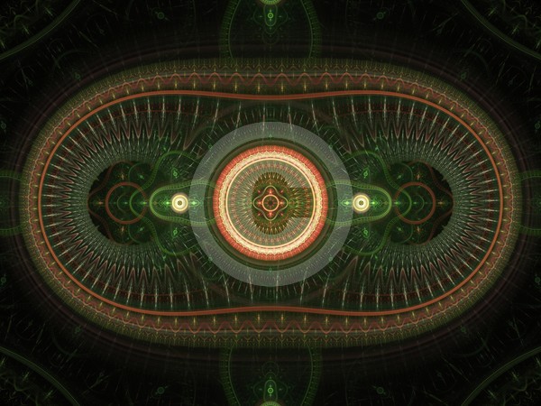 Green and Orange Abstract Fractal Design