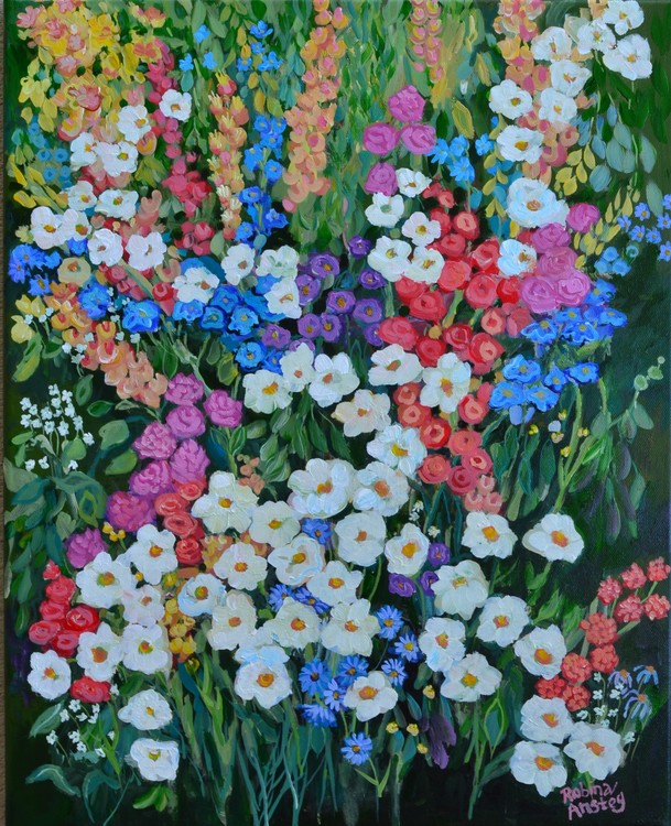 Floral Crescendo 20x16 by Robina Anstey May 2019
