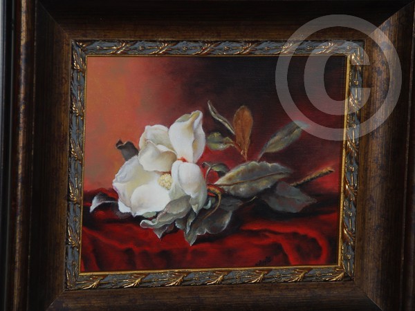 Magnolia on Red Velvet aft Martin Johnson Heade 