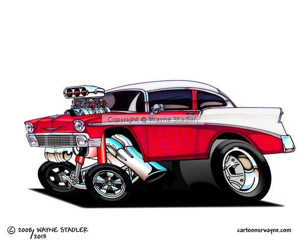 1956 Chevy Gasser by Wayne Stadler | ArtWanted.com