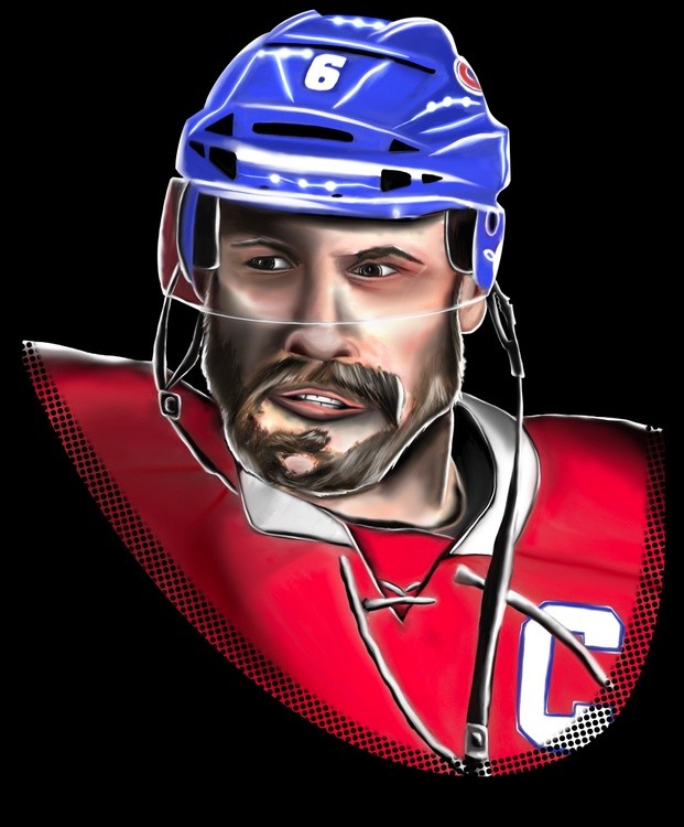 Hockey player red team