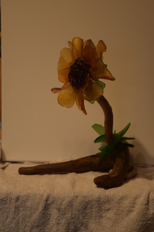 beach glass sun flower