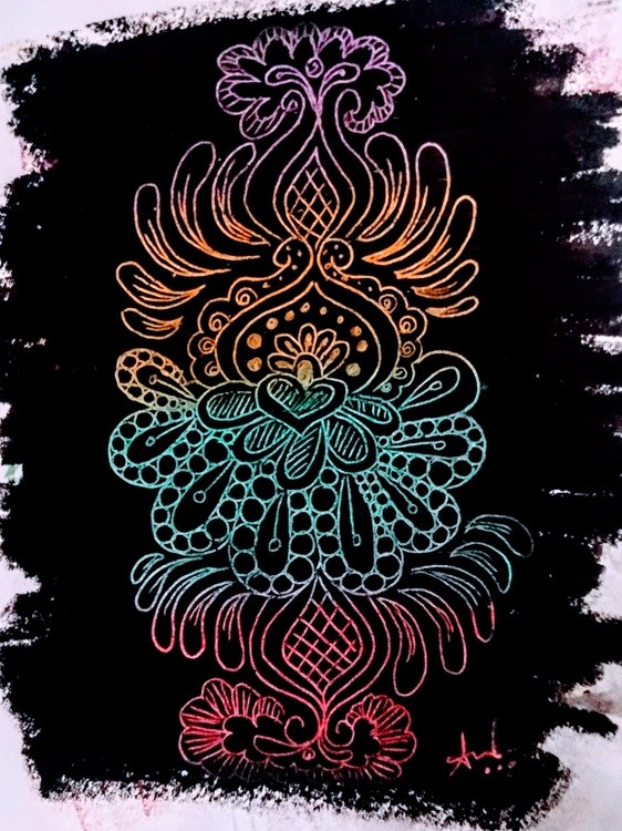 Design.. Oil pastel art.. 