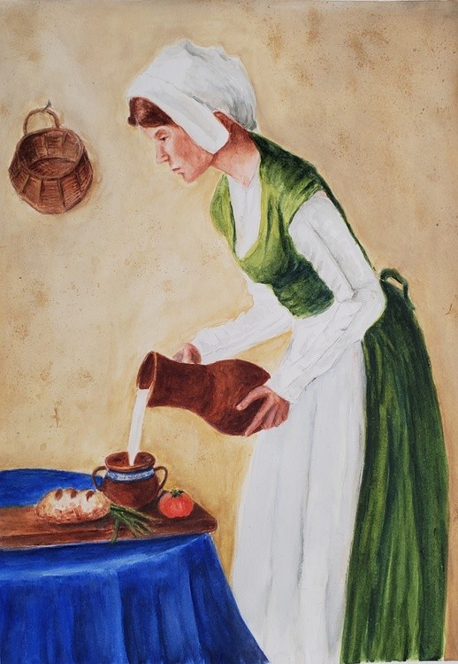 Variation of Milk Maid painting