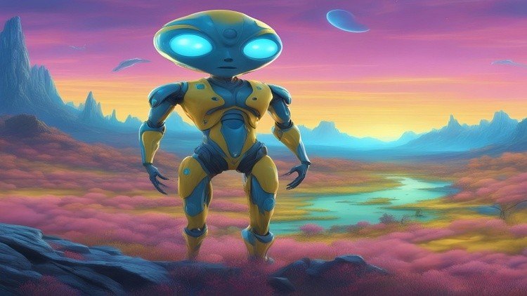 Alien, sky, space, planet, stars, moon, civilizations