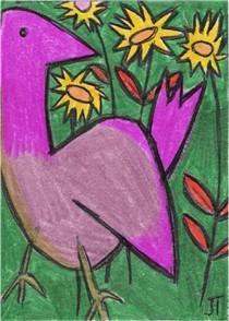 Purple Bird - ACEO - SOLD