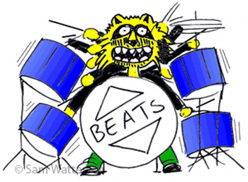 Drumming cat