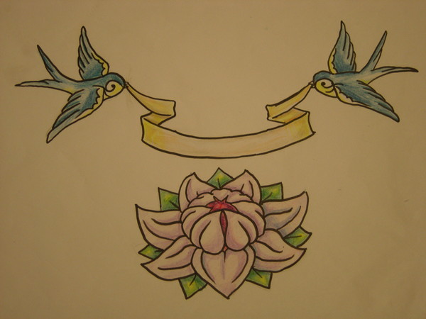 swallows and lotus