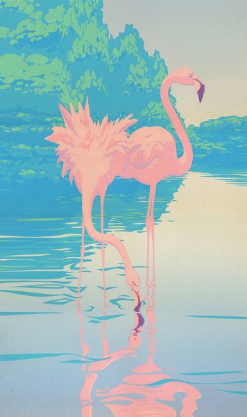 Two Flamingos Custom Phone Case Art