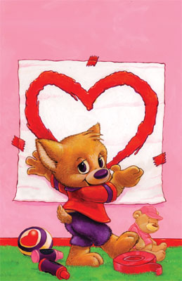 Heart on wall card