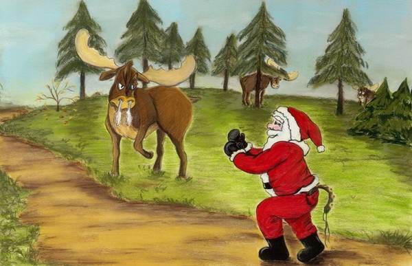 Santa With Reindeer