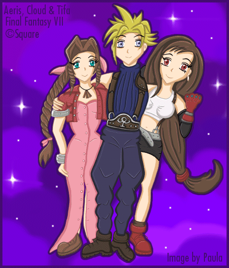 Tifa, Cloud and Aeris (Final Fantasy VII)