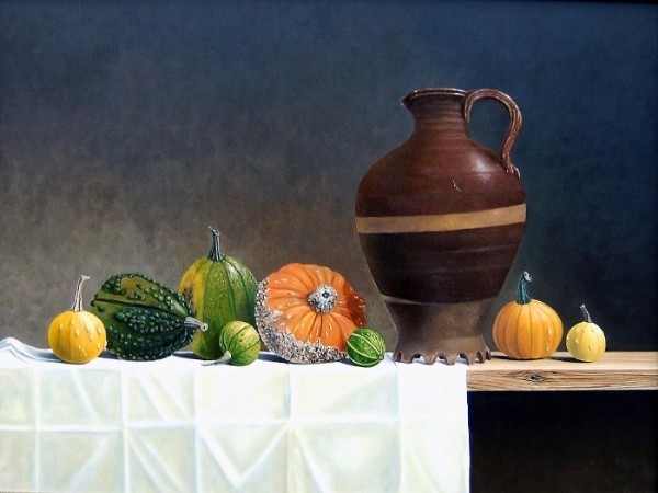 Oude kan met sierfruit