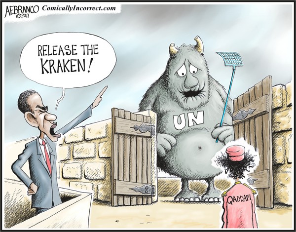Obama Takes Action/ Libya (Cartoon)