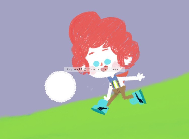 Basque boy playing football