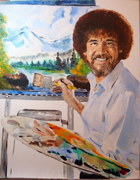 Bob Ross portrait , Oil, 16x20