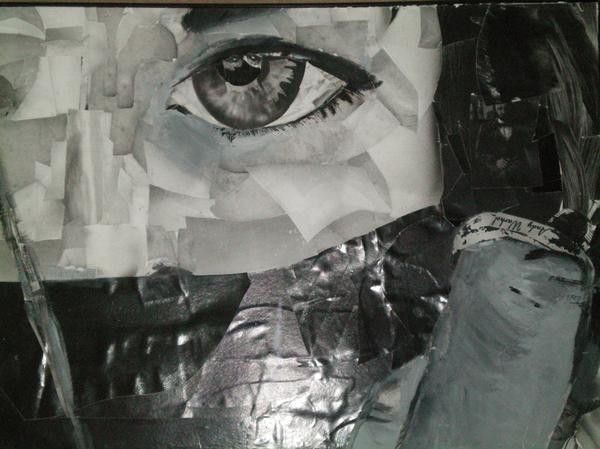 self portrait in mixed media
