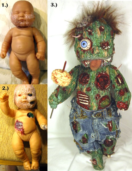 ooak zombaby art doll