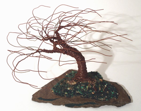 SLATED WIND SWEPT - Wire Tree Sculpture