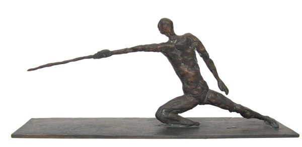 foil fencer in attack position