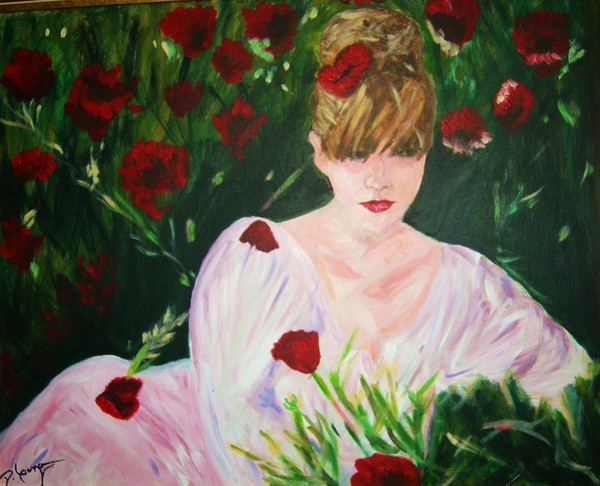 Woman in Poppy Field