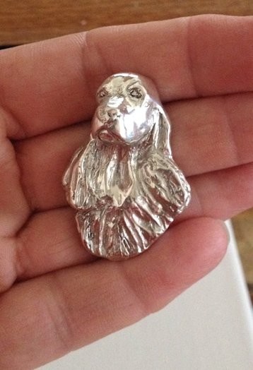 English Springer Spaniel large Fine Silver Slide