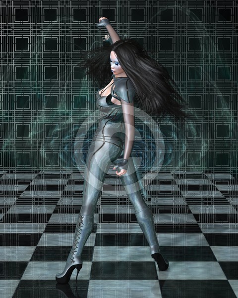 Catsuit Woman Reflections