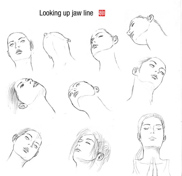 looking up jaw line