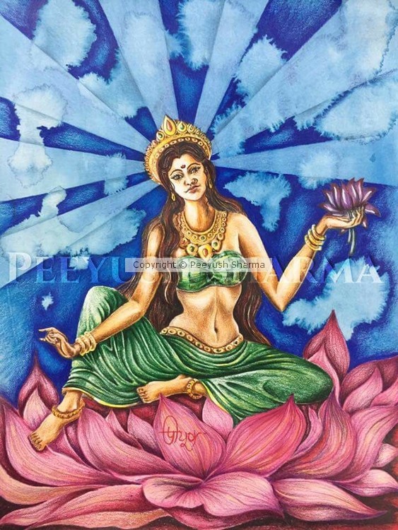 Goddess with Lotus 