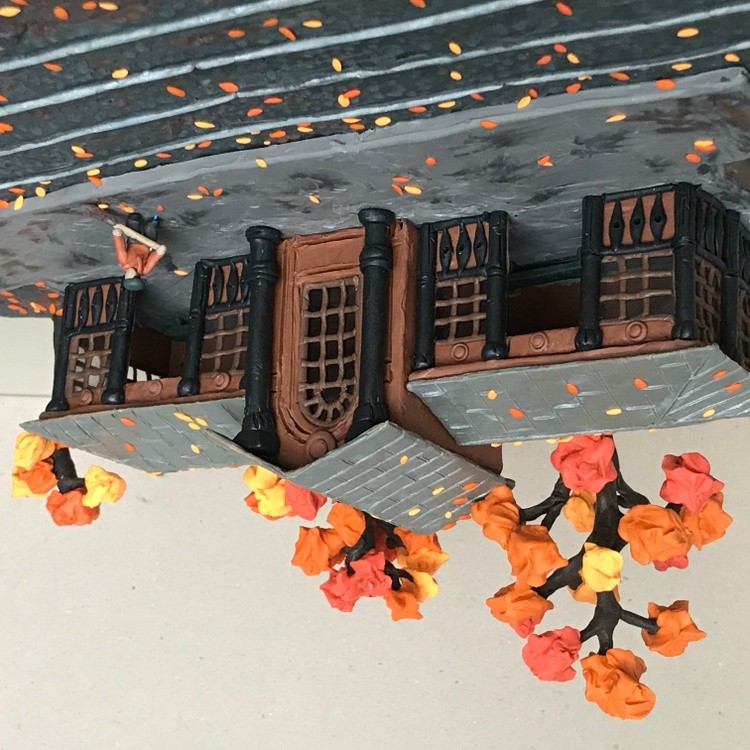 Tram Stop (100 yars ago), plasticine, cardboard, 35x25x15 cm
