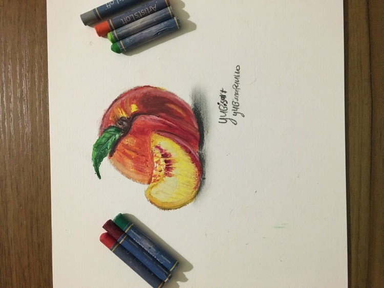 oil pastel peach 