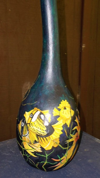 gourd painting - yellow fish