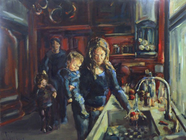 family in the kitchen