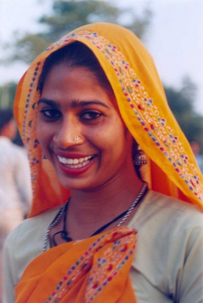lady in orange