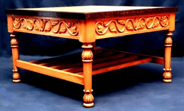 Chasteness - Hand Carved & Inlaid Coffee Table