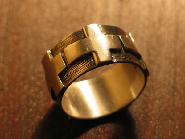 handmade sterling silver 5 cross ring