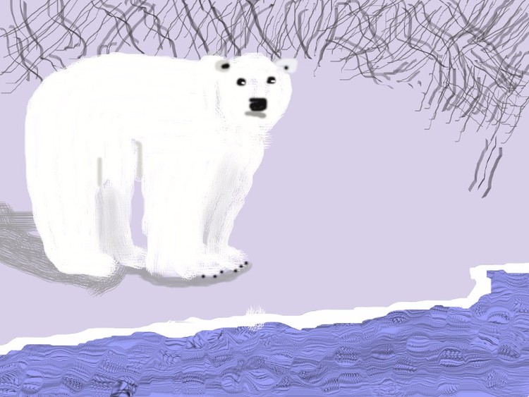 Polar Bear walking through the Weeds 0719