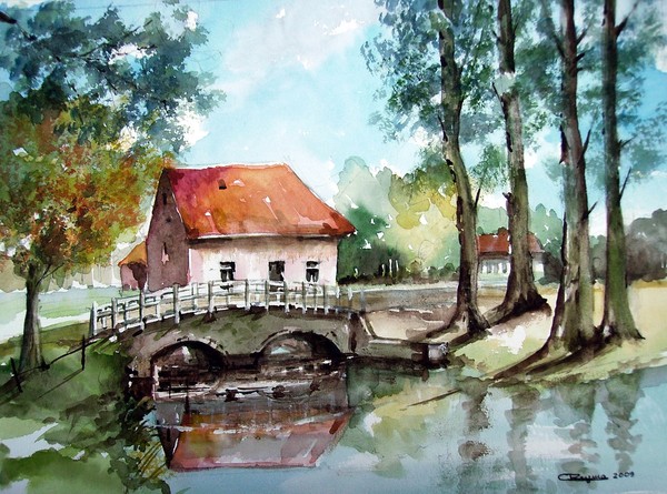 A break by a small bridge