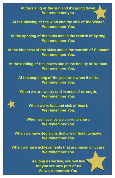 As we remember you