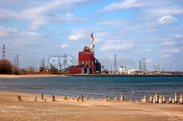 Lake Michigan Coal Burning Electric Utility Photo