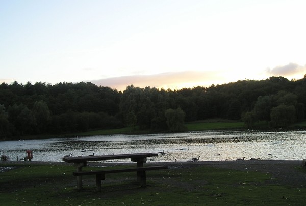 Sunset of Moses Gate Country Park.