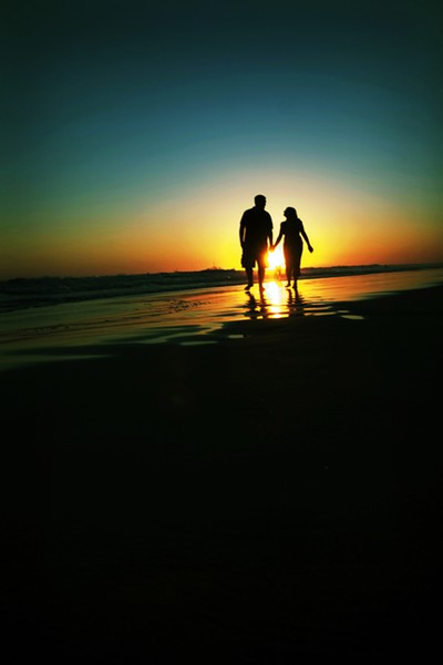 A walk at sunset
