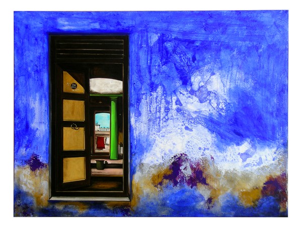 blue door