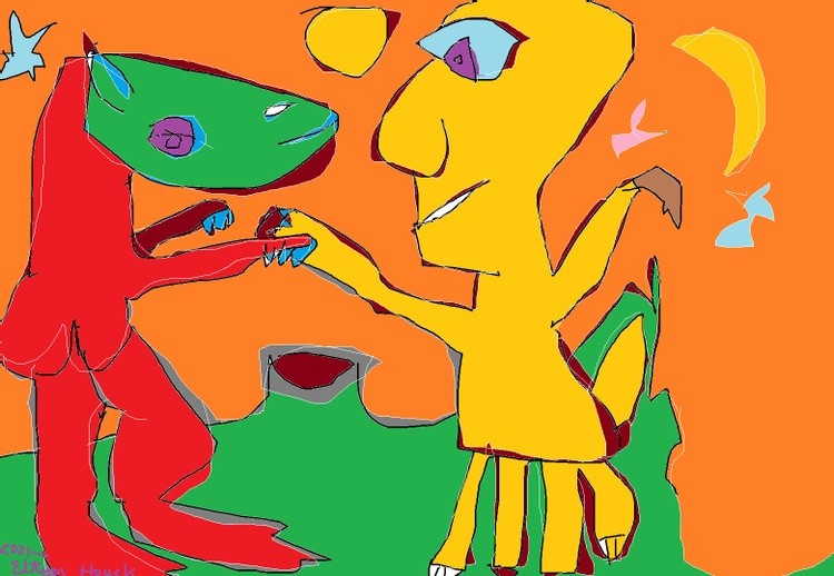 ON A PLANET FAR FAR AWAY--LOVE ACROSS SPECIES..(C) 2021..ELTON HOUCK....