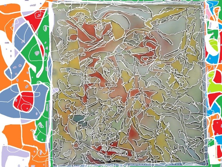 I'M BACK IN THE 60S-- AGAIN...(c) 2009..2021..Elton houck//orig-spray enamel on glass 29X27'